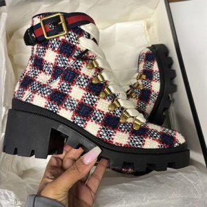 Red Blue and White GUCCI Boots